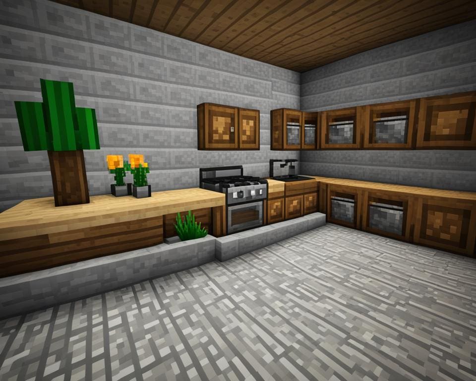 hoe maak je een keuken in minecraft