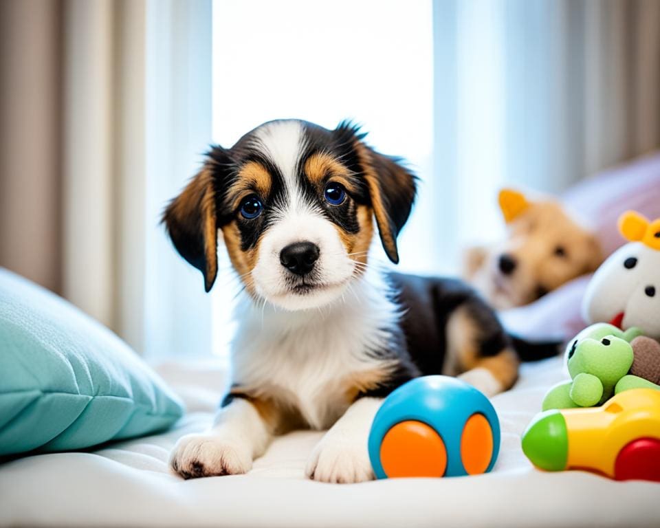 pup wennen aan slaapkamer