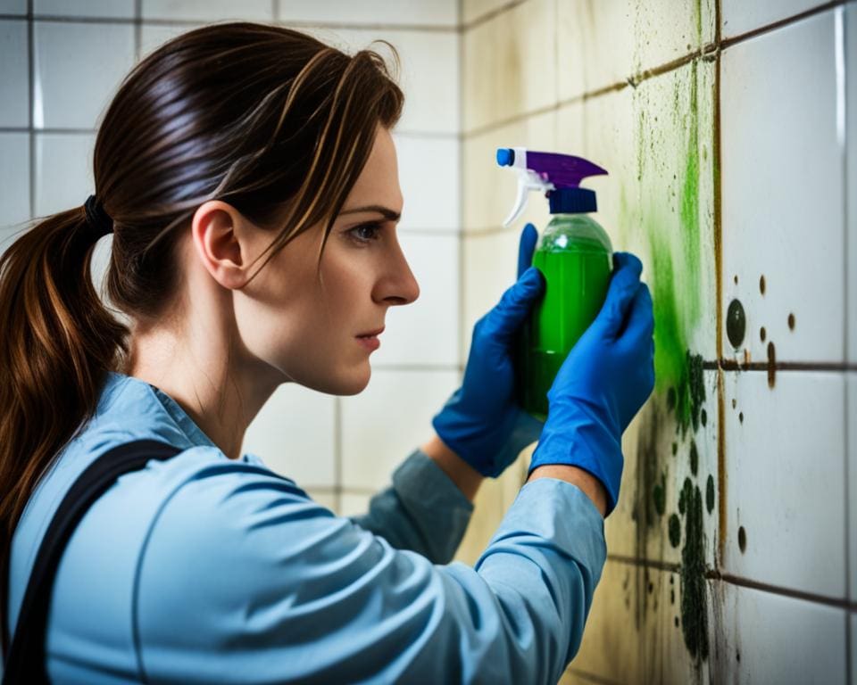 schimmel verwijderen badkamer