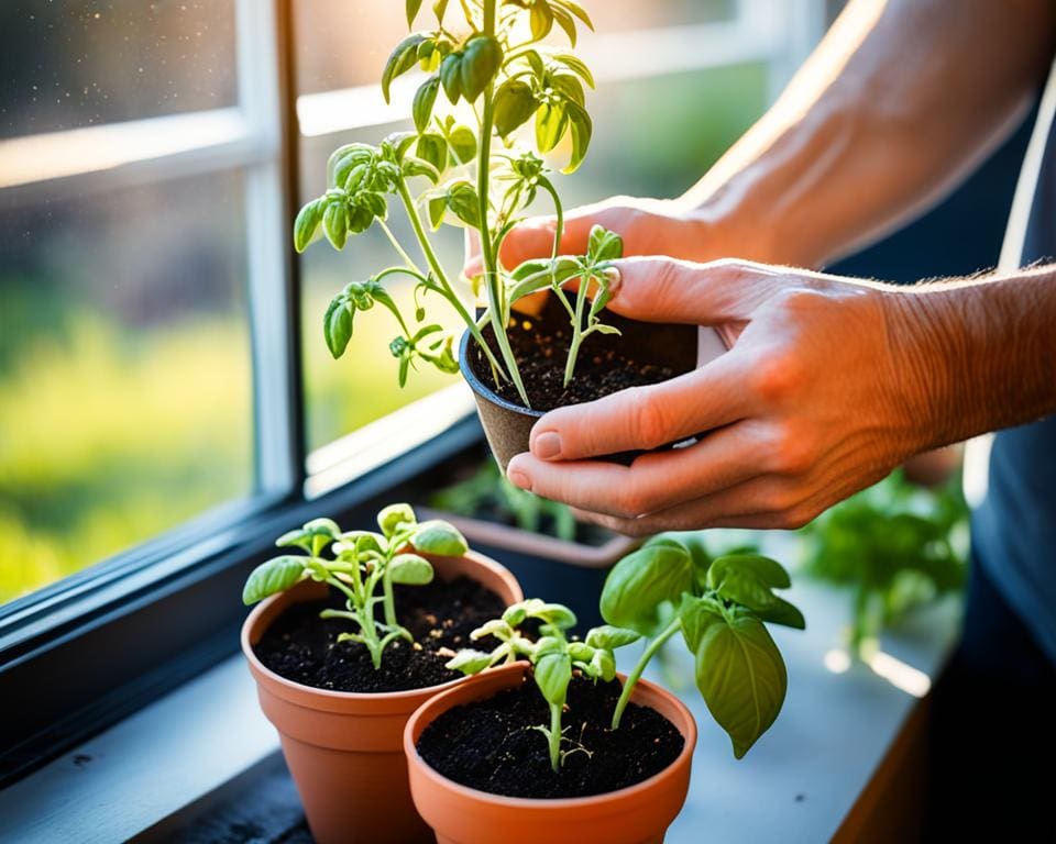 groenteplanten verzorgen