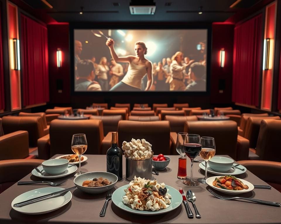 Bioscoopavond met diner en film in een luxe theater