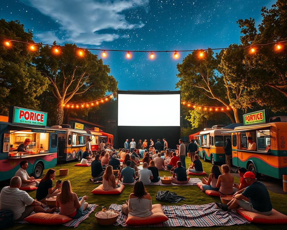 Bioscoopervaring op een festival vol filmvertoningen en foodtrucks