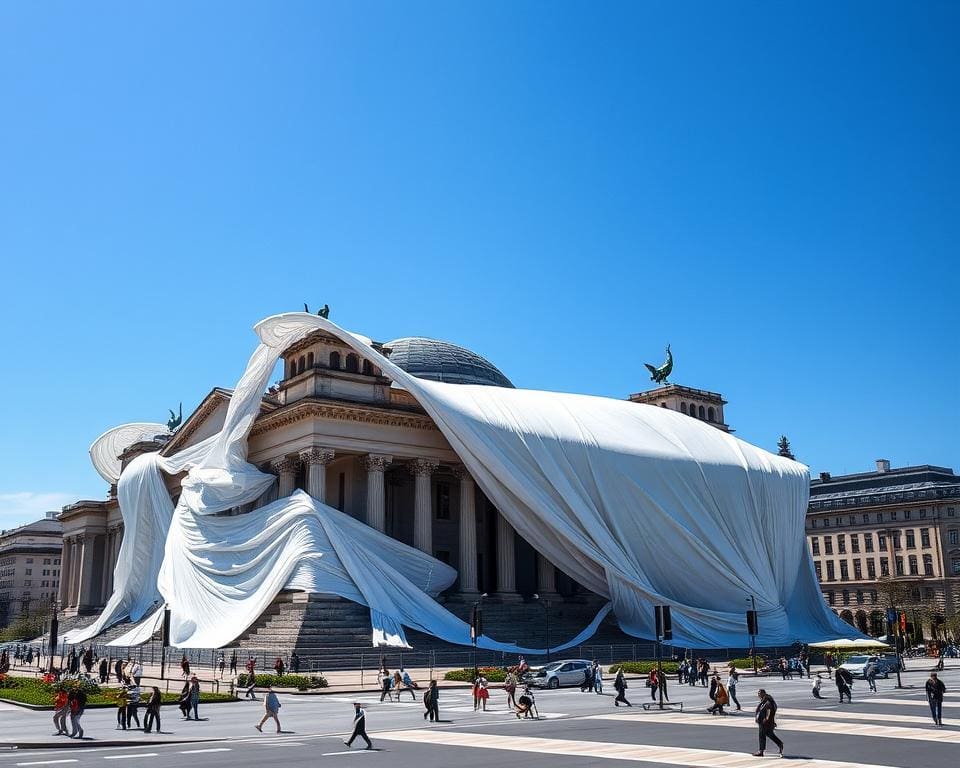 Christo - Wrapped Reichstag in grootschalige kunstinstallatie