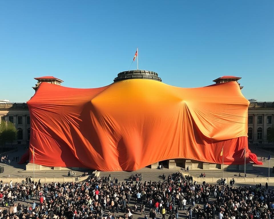 Christo Wrapped Reichstag project kunstinstallatie tijdelijke kunst