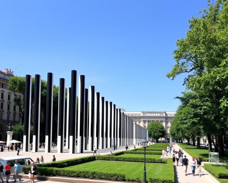 Daniel Buren - Les Deux Plateaux in publieke kunst