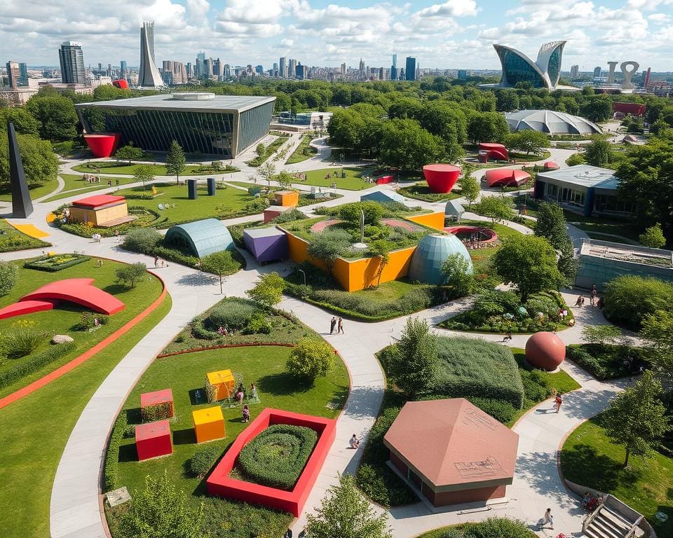 Tschumi - Parc de la Villette in postmoderne landschapsarchitectuur