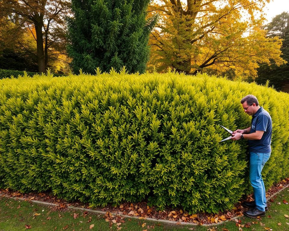 Hoe onderhoud je een taxushaag in de herfst?