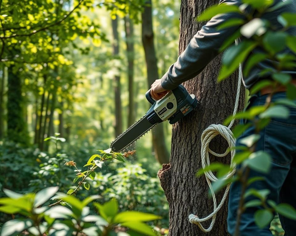 Professioneel bomen kappen met milieuvriendelijke tools