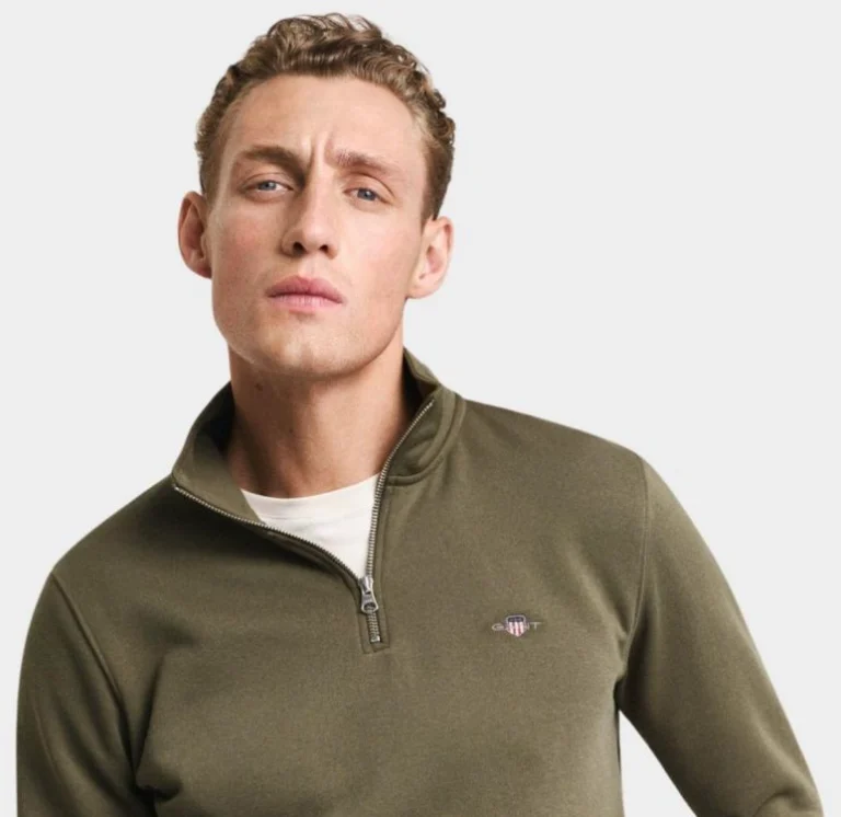 trui met rits Bos Men Shop groen