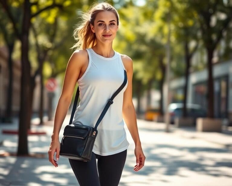Hoe draag je een tas bij sportieve outfits?