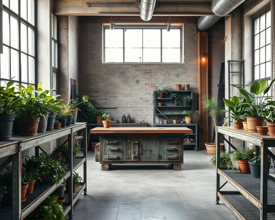 Rust creëren in industrieel interieur