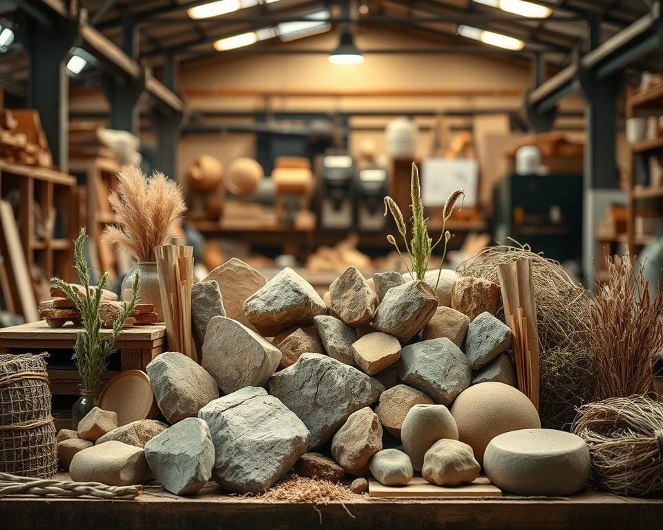 Wat zijn natuurlijke materialen die industrieel zijn?