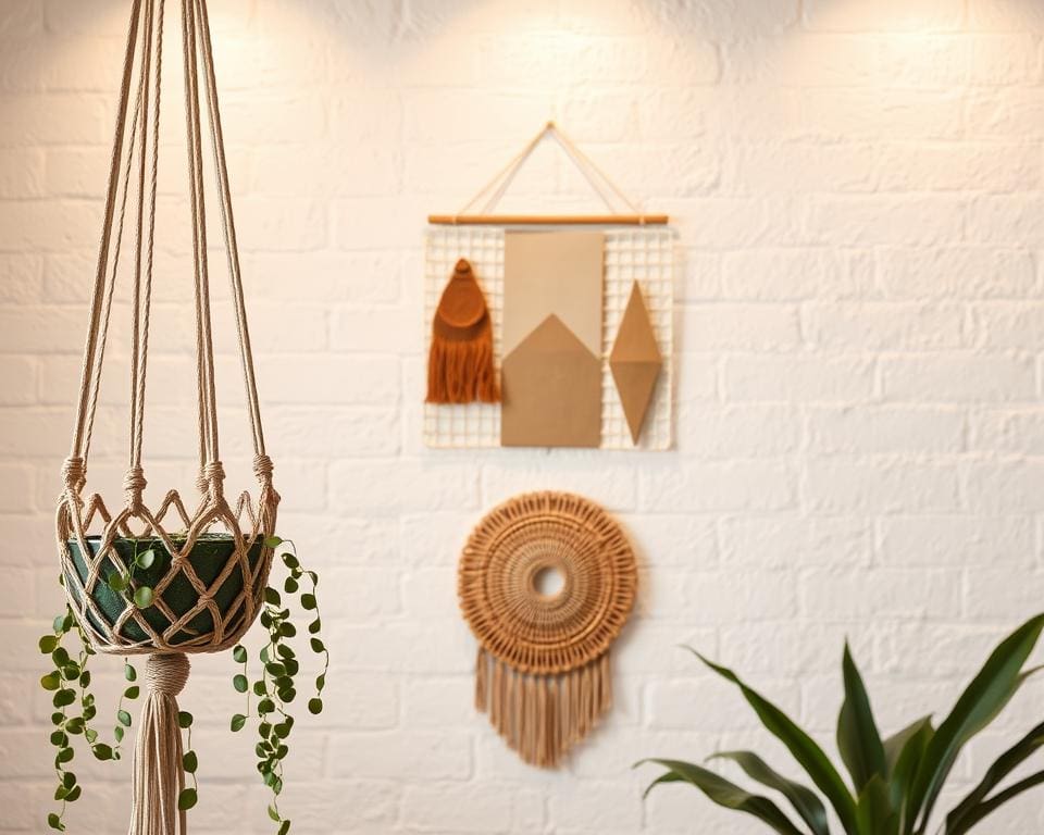 minimalistische muurdecoratie en bohemian stijl