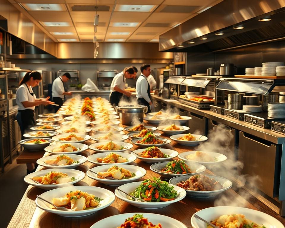 Hoe organiseert een kok een lunchbuffet?