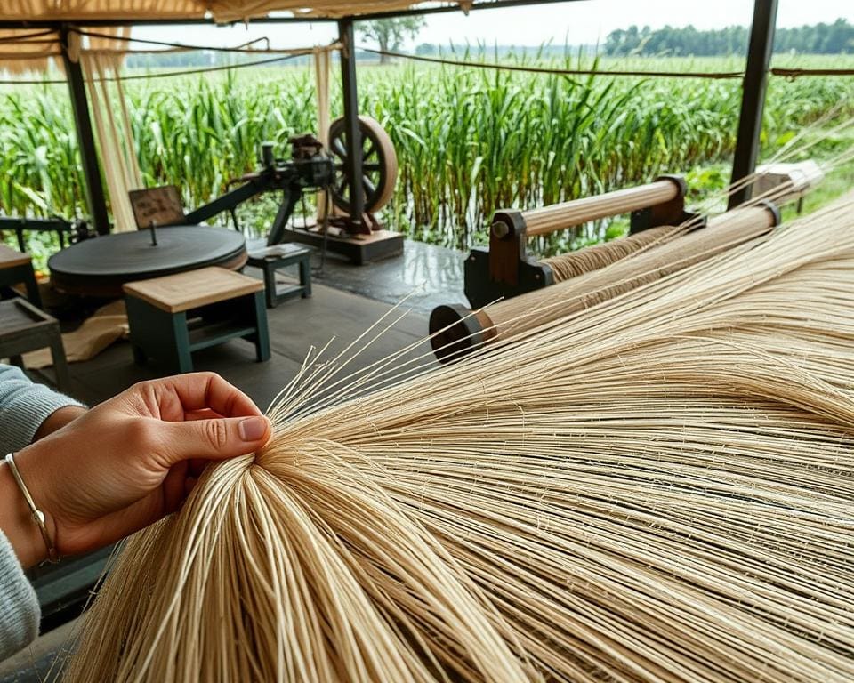 Hoe wordt tule geproduceerd?