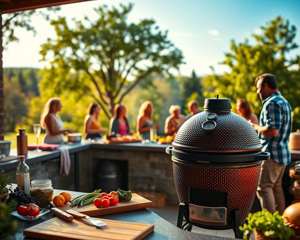 buiten koken met Kamado Joe