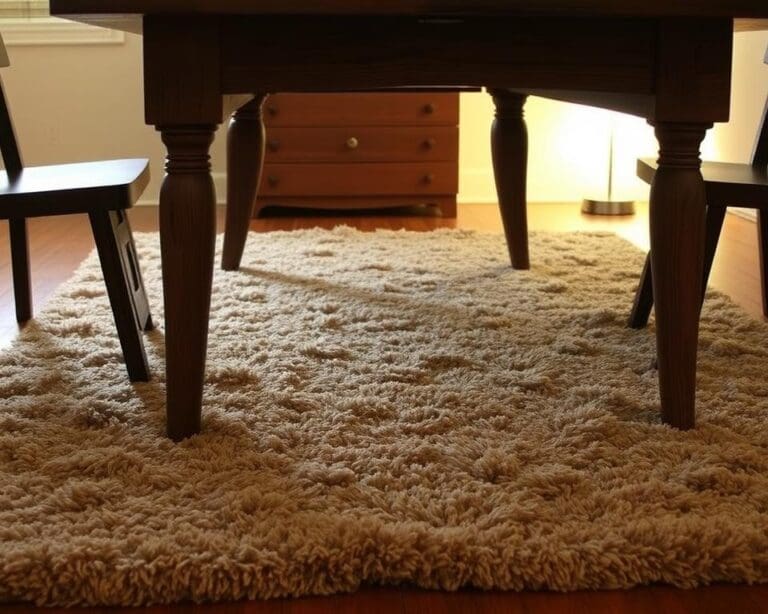 Een kleed onder de eettafel dat warmte geeft