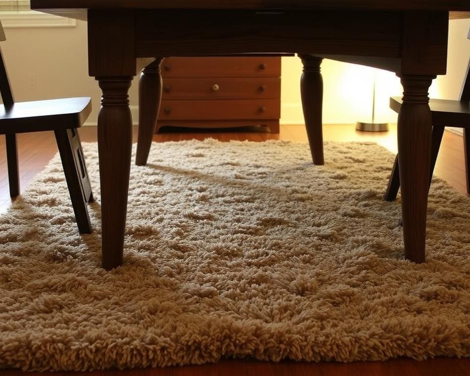 Een kleed onder de eettafel dat warmte geeft