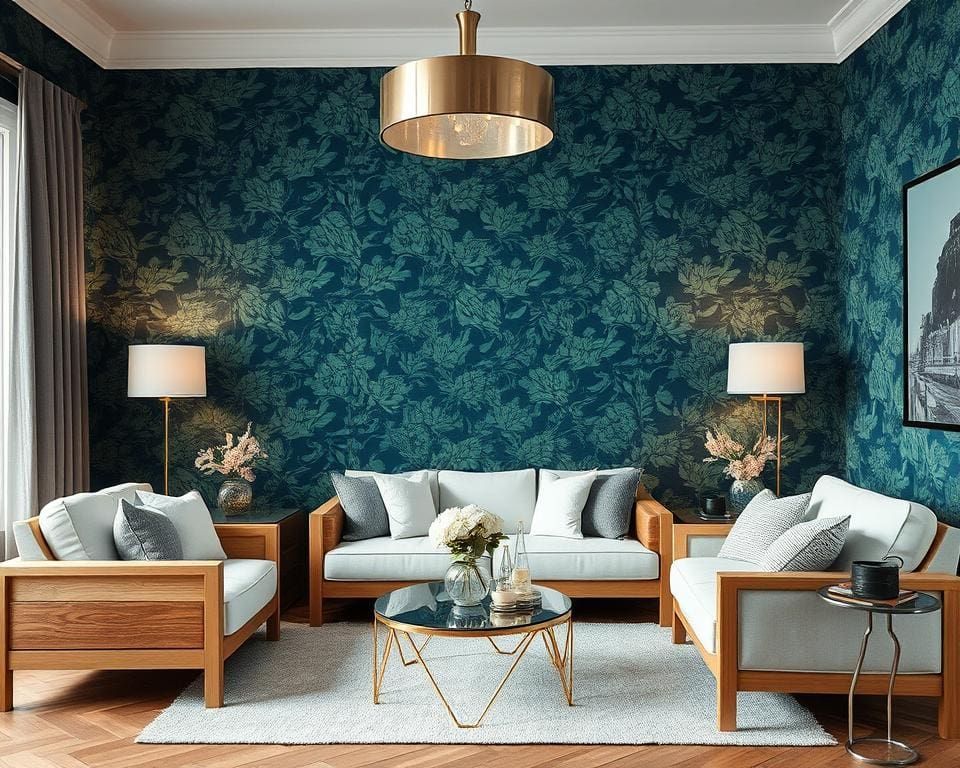 Welke accessoires combineren mooi met druk behang?
