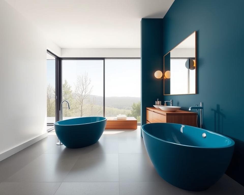 trendy kleurcombinaties moderne badkamer