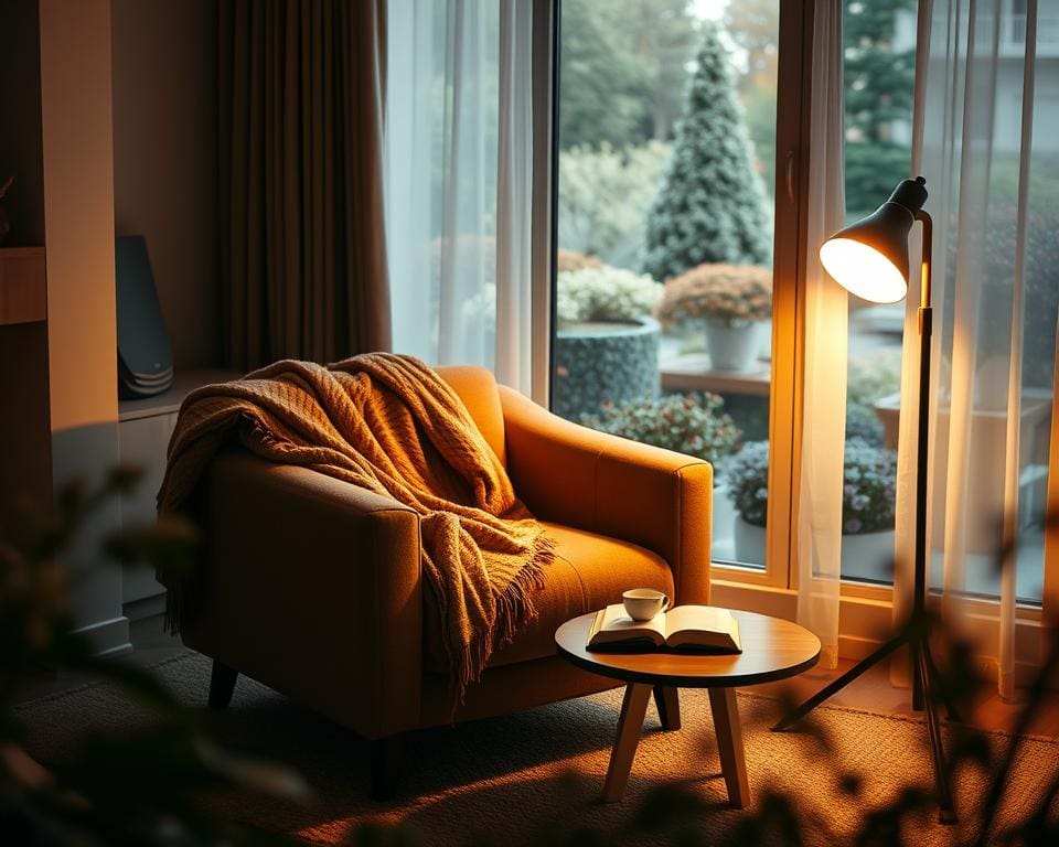 Hoe creëer je een gezellige zithoek met weinig items?