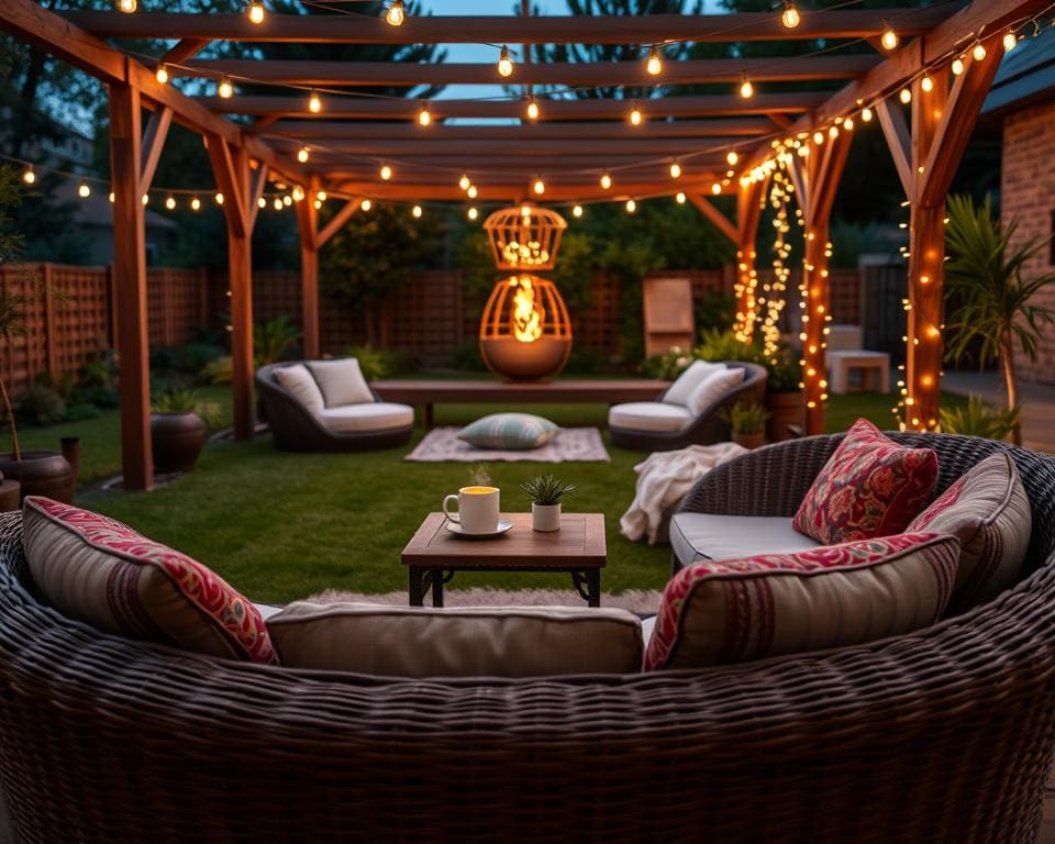 Hoe richt je een gezellige zithoek buiten in?