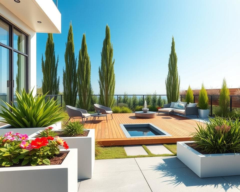 Wat helpt bij het inrichten van een moderne tuin?