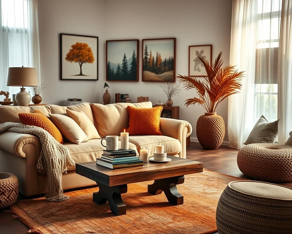 Hoe maak je een woonkamer warmer met woonaccessoires?