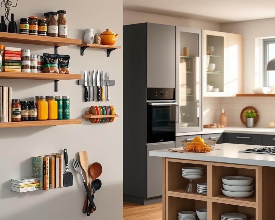 Wat zijn handige opbergoplossingen voor de keuken?