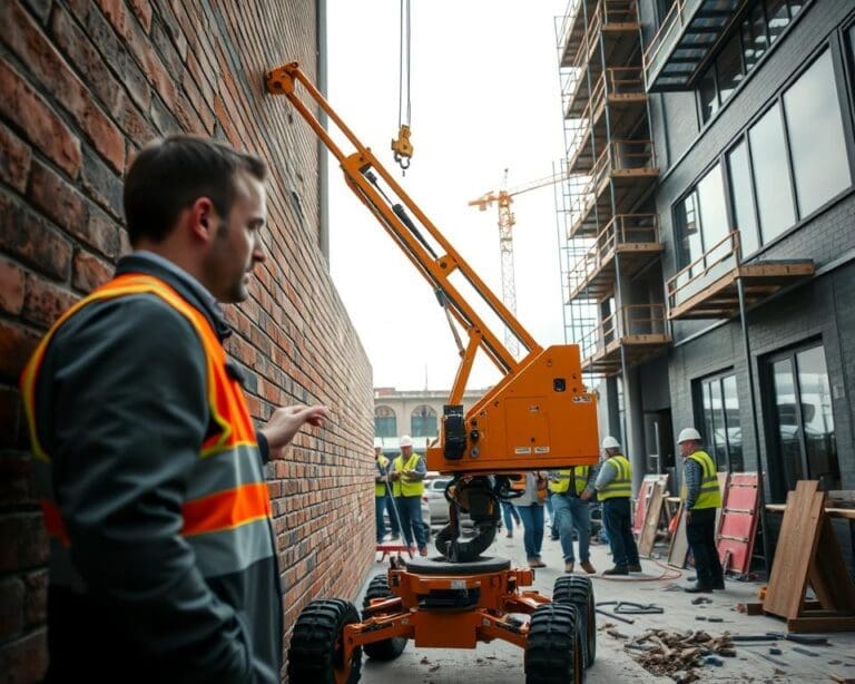 minihijskraan glaszetten beperkte ruimtes