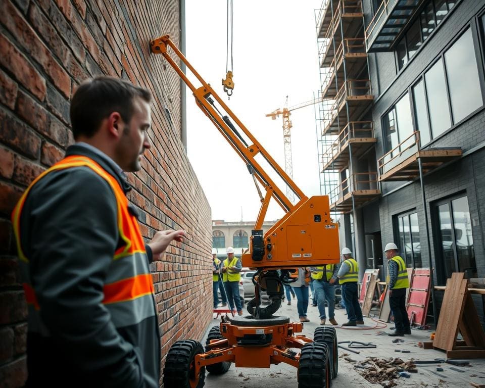 minihijskraan glaszetten beperkte ruimtes