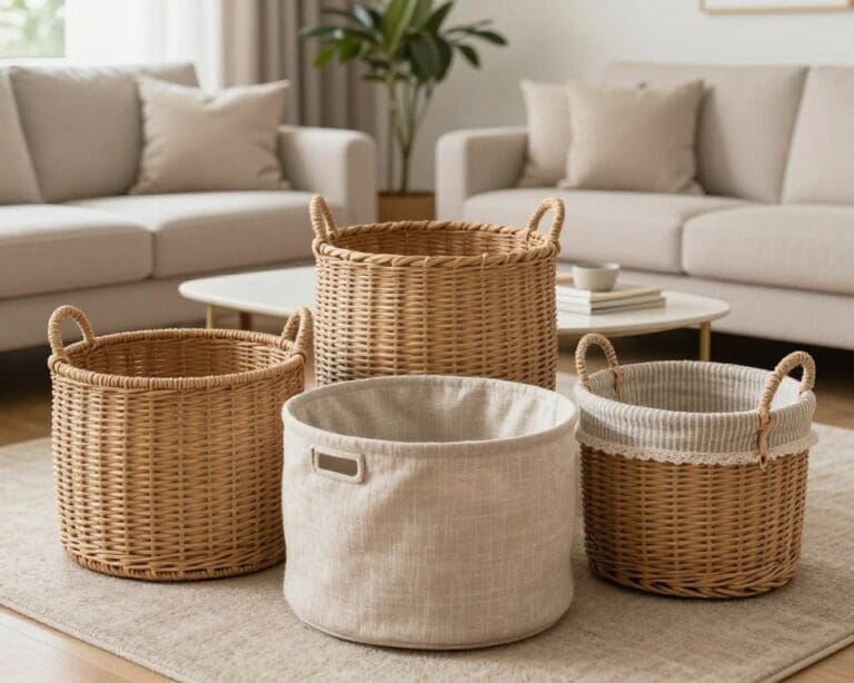 Welke opbergmanden staan mooi in huis?